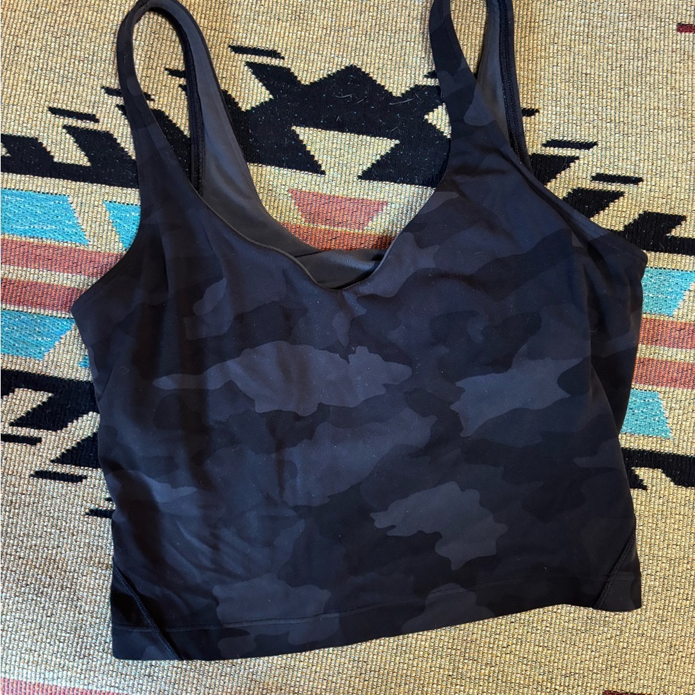 Lululemon Black Camouflage Women's Crop Top